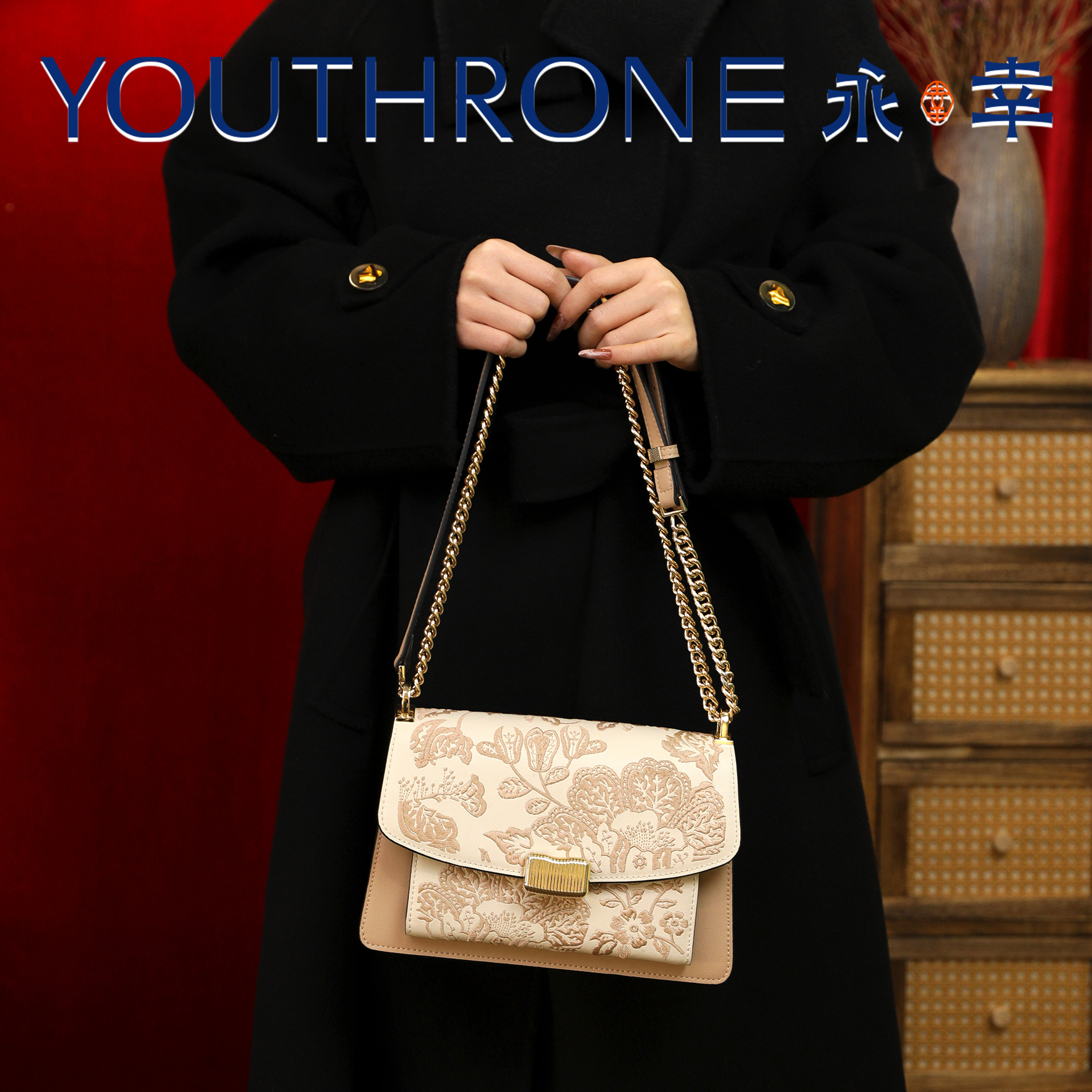 国风包包链条包新中式刺绣包百搭