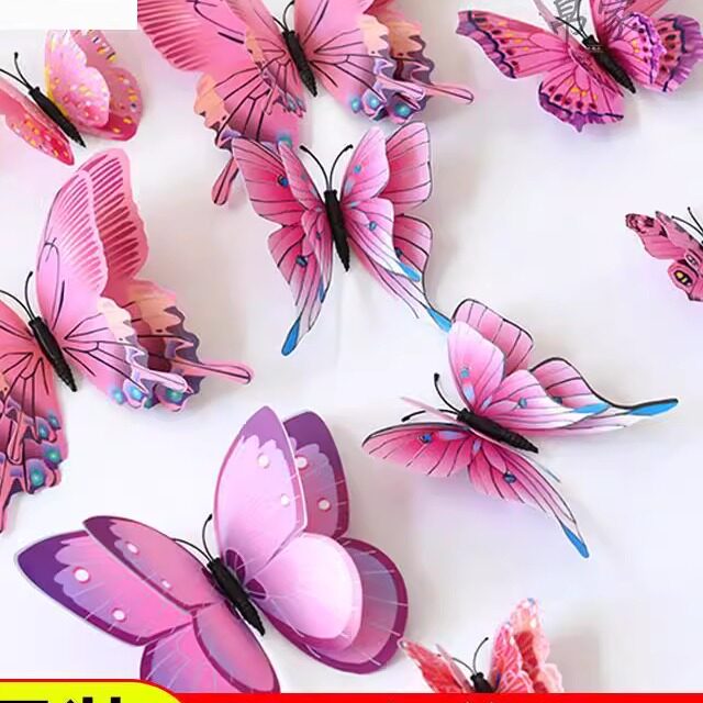 中央空调出风口装饰蝴蝶墙贴自黏贴贴纸墙贴花鸟立体电视墙幼儿园