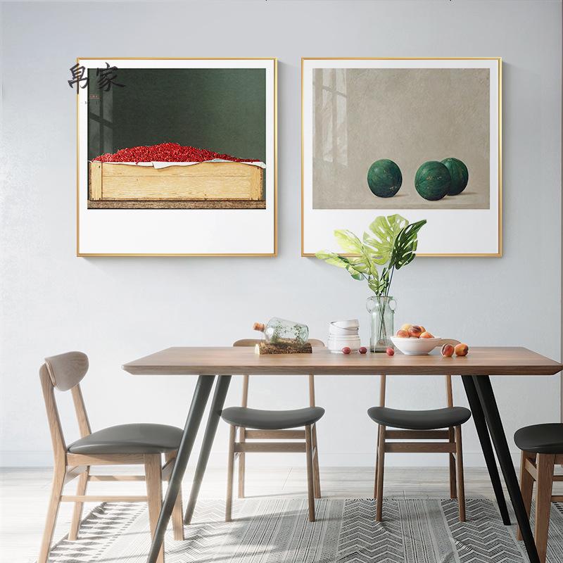 小食光 北欧现代名画饭厅装饰画客厅壁画小众卧室床头画玄关挂画