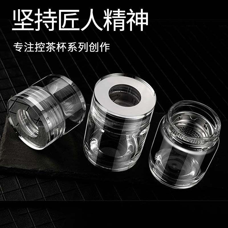 保温口袋玻璃杯玻璃水杯小号超小迷你单层加厚带过滤网男女士透明