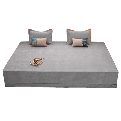 新款纯色高端雪尼尔榻榻米床盖