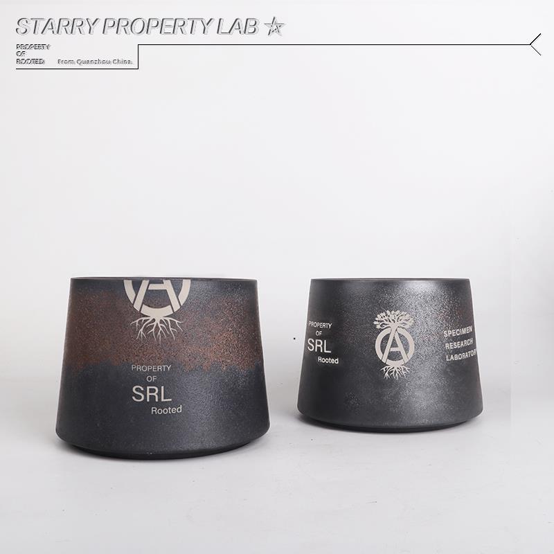 99兽首陶瓷日式潮流块根手工花盆仙人球惠比须笑大黑植木钵龙舌兰