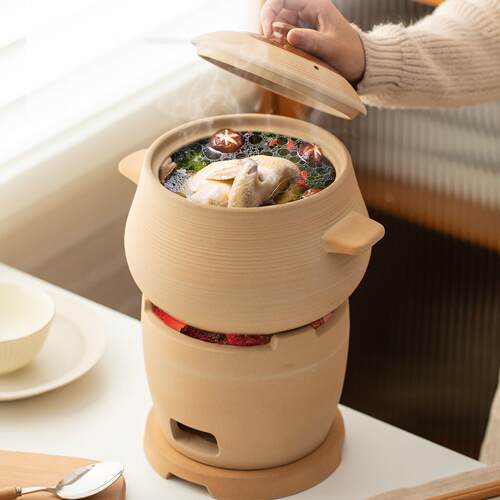 老式土砂锅煲耐高温干烧不裂家用炭火煲汤锅商用特色打边炉木碳炉