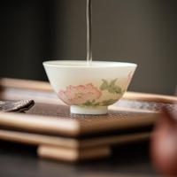 念瑤釉上彩手繪茶杯陶瓷薄胎主人杯家用品茗杯功夫茶具日式禮盒