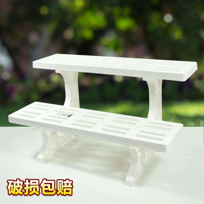 阳台双层花架阶梯置物架悬挂装饰两层花架花卉盆栽落地花盆收纳架