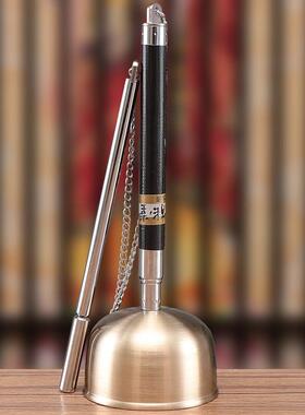 引磬法器 台湾博能堂 纯铜老式助念伸缩引庆木柄引罄直柄铜罄音钵