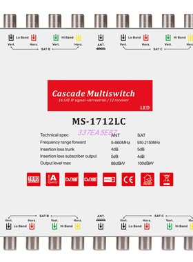 17x17x12 satellite multiswitch Out port with LED light