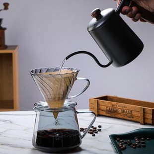 五家务手冲咖啡壶套装 滴滤器分享壶玻璃咖啡漏斗V60滤杯咖啡器具