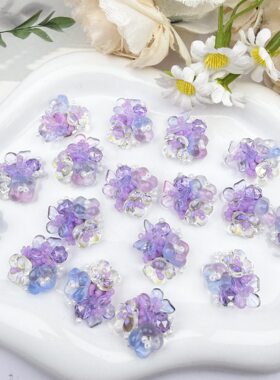 小清晰串珠花朵DIY饰品洞洞鞋花