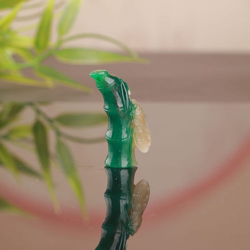 天然老料冰天蓝料独山玉竹节吊坠