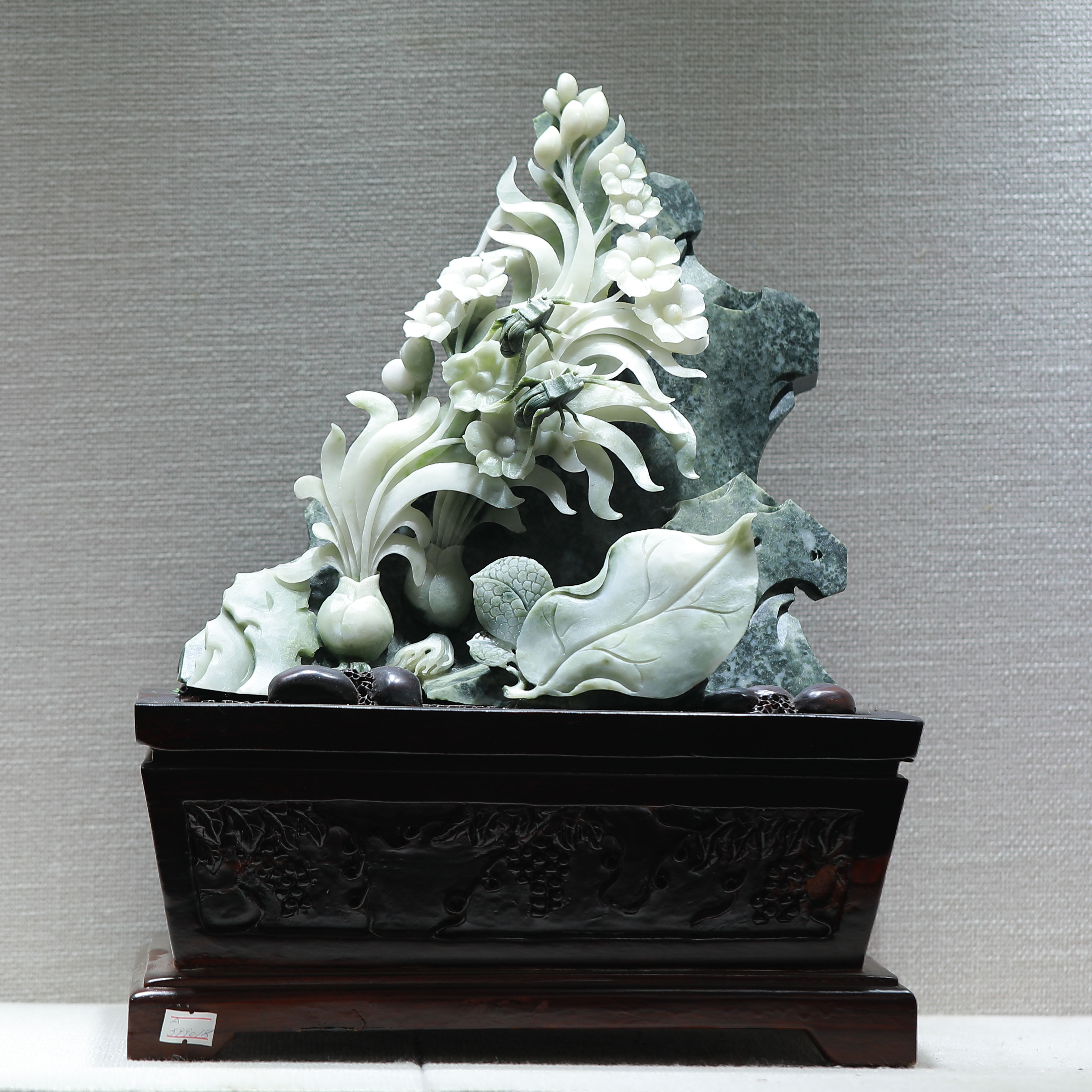 天然老料冰天蓝料独山玉花鸟鱼虫祥瑞吉庆平安富贵收藏工艺品摆件