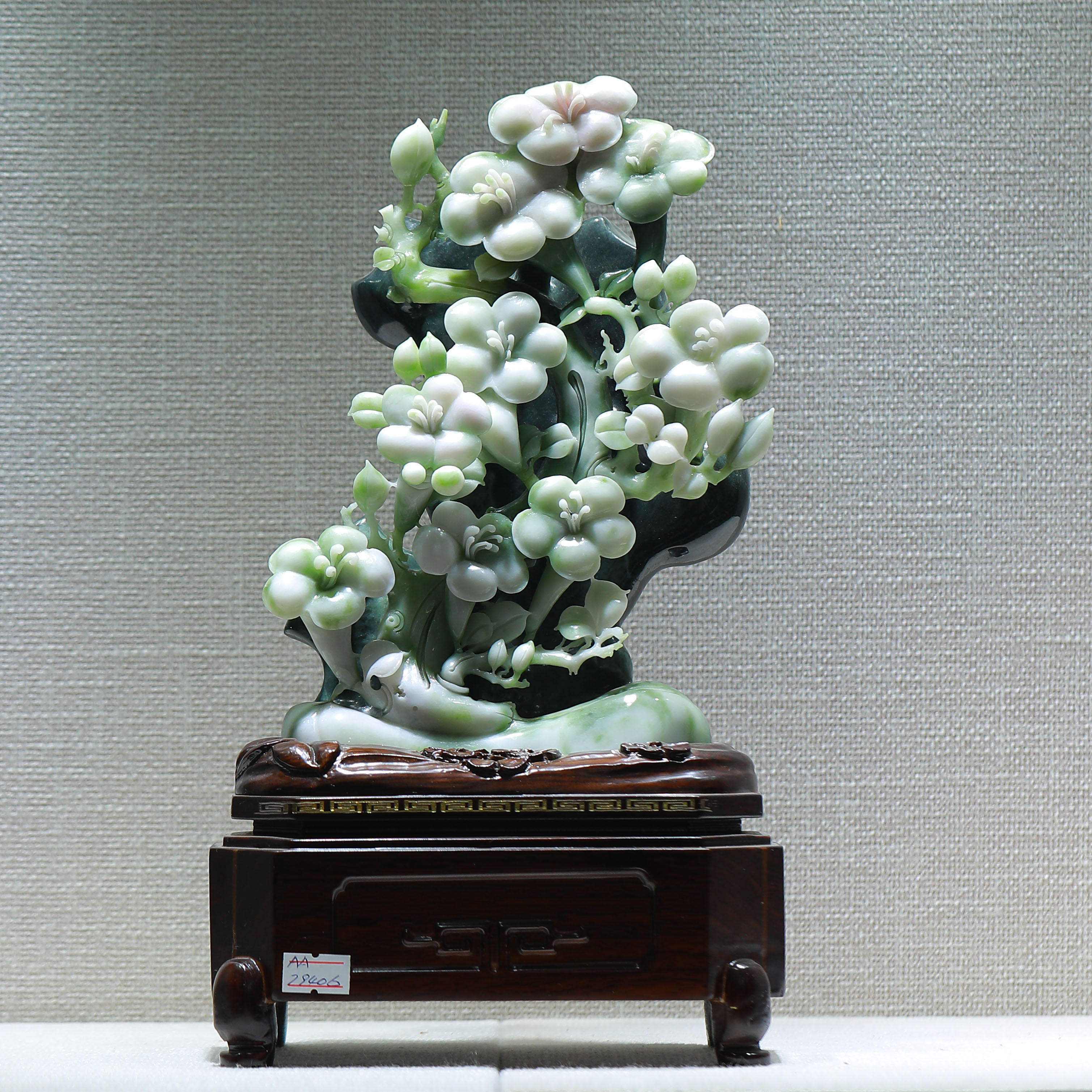 天然老料冰天蓝料独山玉牵牛花平安富贵摆件镇宅收藏工艺品