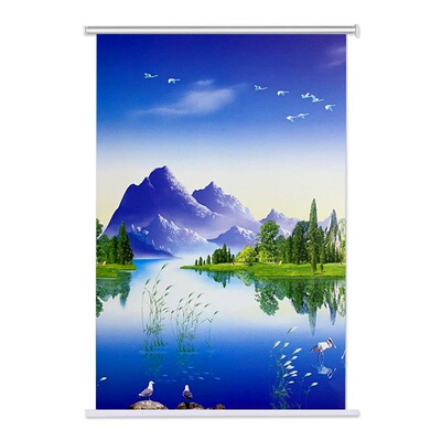 极速Shutter curtain landscape zpainting hand pull lifting sn