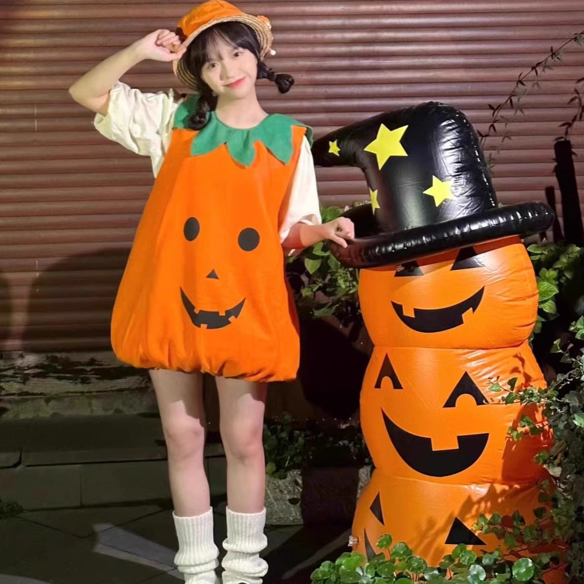 万圣节cos服装成人女南瓜衣服表演化妆舞会卡通人物装扮演出服饰