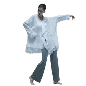 现代舞衬衣舞蹈练功服宽松上衣男女流行舞训练服古典舞演出服装