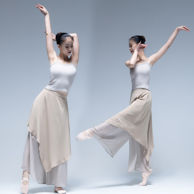 舞蹈练功服女形体服古典舞演出服身韵纱衣民族舞阔腿裙裤服装