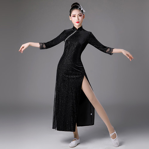 舞蹈练功服女中国风古典舞身韵纱衣套装仙气滚滚红尘旗袍上衣服装 - 封面