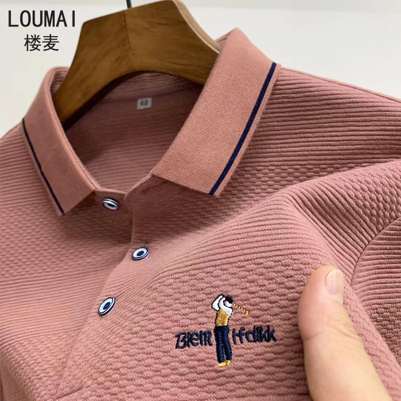 男士长袖t恤2021新款纯棉带领丅恤加厚保罗刺绣POLO衫春秋装上衣