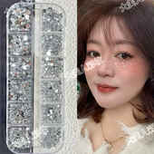 儿童眼妆钻泪钻透明钻饰品钻石贴脸上平底钻珍珠蝴蝶舞台妆新娘妆