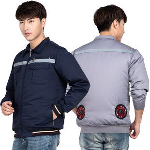 夏季风扇服降温服男款工作制冷带风扇的衣服反光条劳保空调服薄款