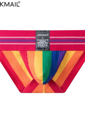 JOCKMAIL男士三角低腰镂空提臀超宽腰带潮高叉三角裤彩虹黑色底裤