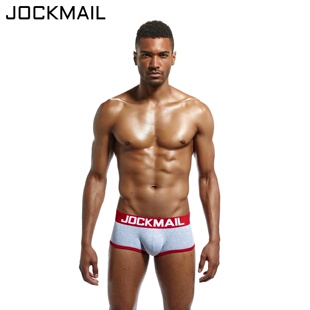 低腰棉质四角裤 JOCKMAIL男式 男平角裤 性感露臀男士 头纯色 内裤