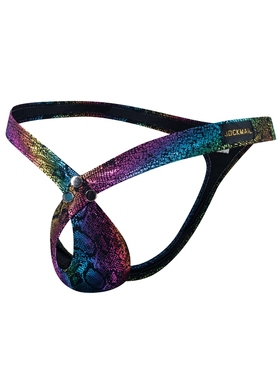 JOCKMAIL男内裤性感蛇纹彩虹男丁字裤 缕空吊环情趣丁字裤比基尼