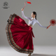 藏族舞蹈演出服民族舞连体服装 大摆裙雪域热巴舞艺考练习裙广场舞