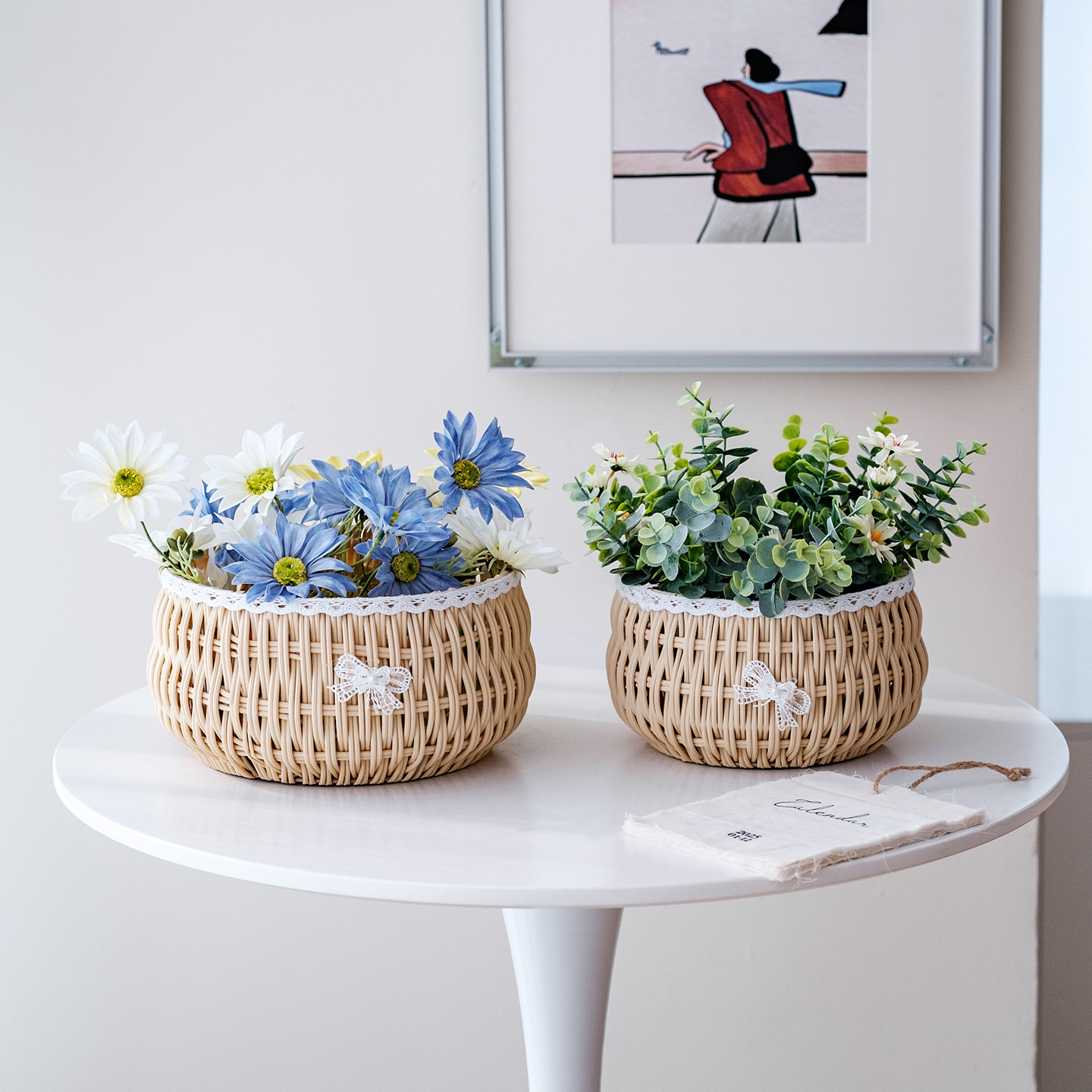 绿萝花盆藤编田园创意编织花盆草编花篮多肉绿萝花盆插花篮客厅,家居饰品,花篮,淘宝优惠券,粉丝福利购,淘宝优惠卷