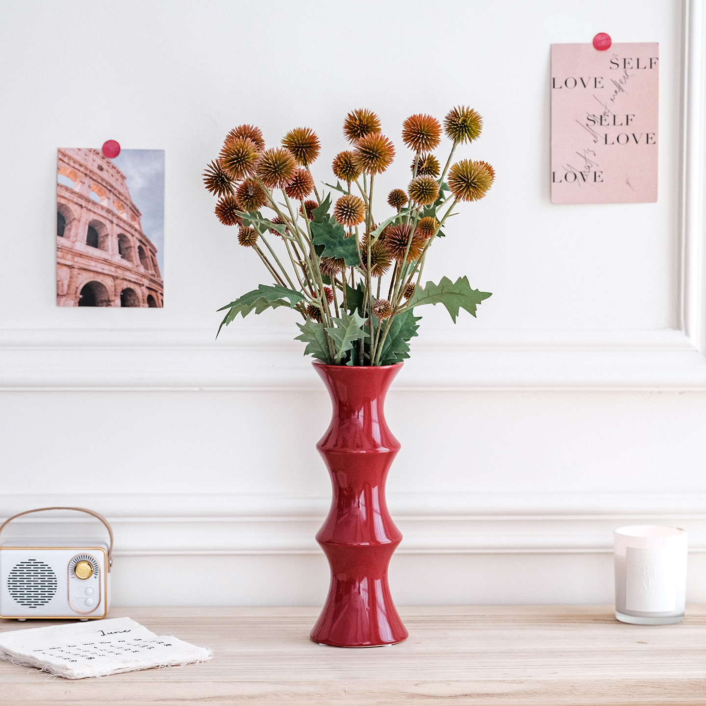 ins风绣球仿真花摆件假花插花束客厅餐桌电视柜装饰品,家居饰品,餐桌花艺,淘宝优惠券,粉丝福利购,淘宝优惠卷