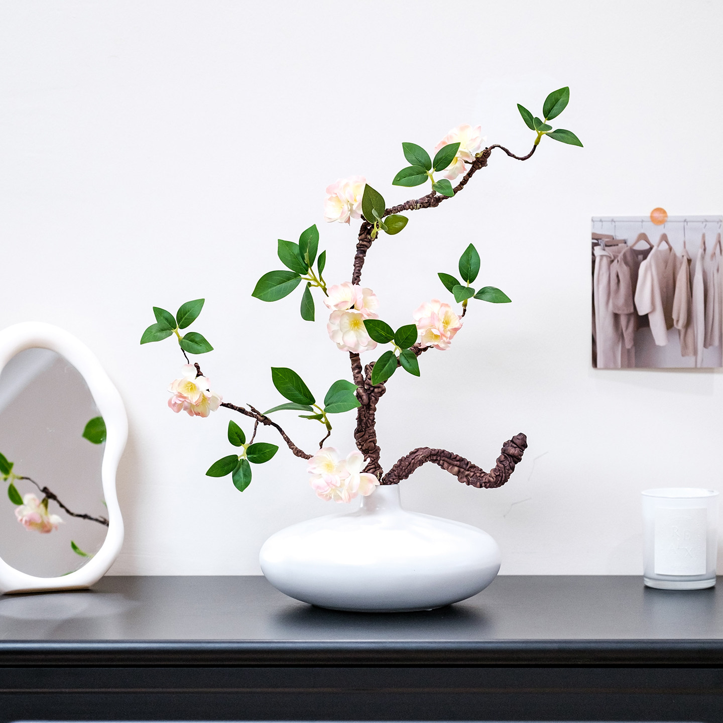 禅意陶瓷花瓶摆件客厅插花器餐桌装饰品ins风黑白色简约创意中式,家居饰品,桌面摆件,淘宝优惠券,粉丝福利购,淘宝优惠卷