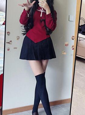 不规则远坂凛常服红色上衣裙套装Fate命运守护夜fsncosplay服装女