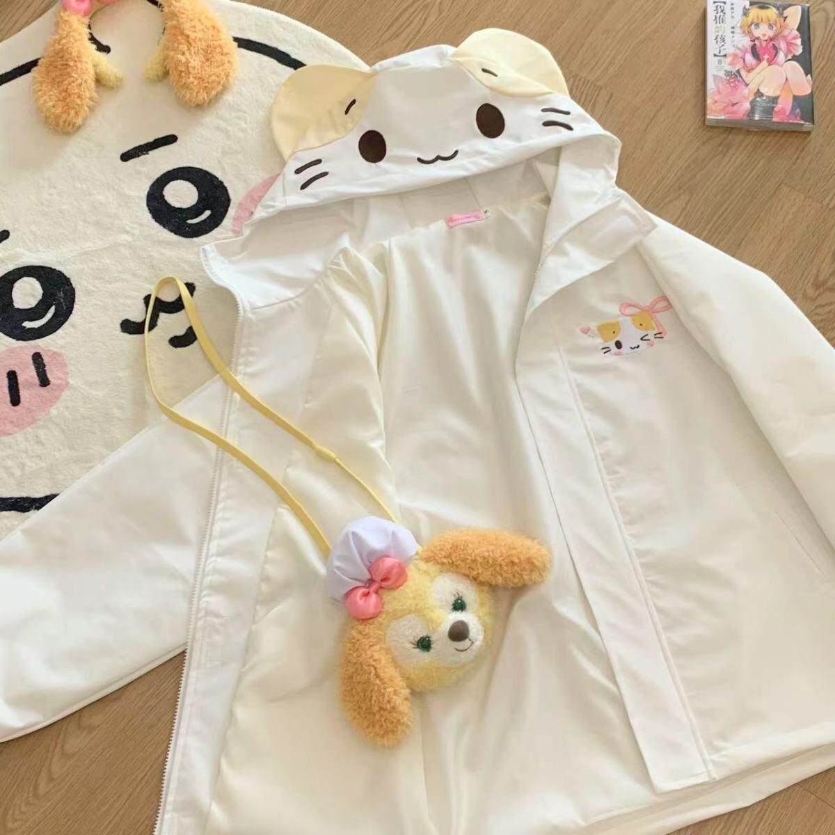 日系春秋宽松慵懒风可爱学院外套