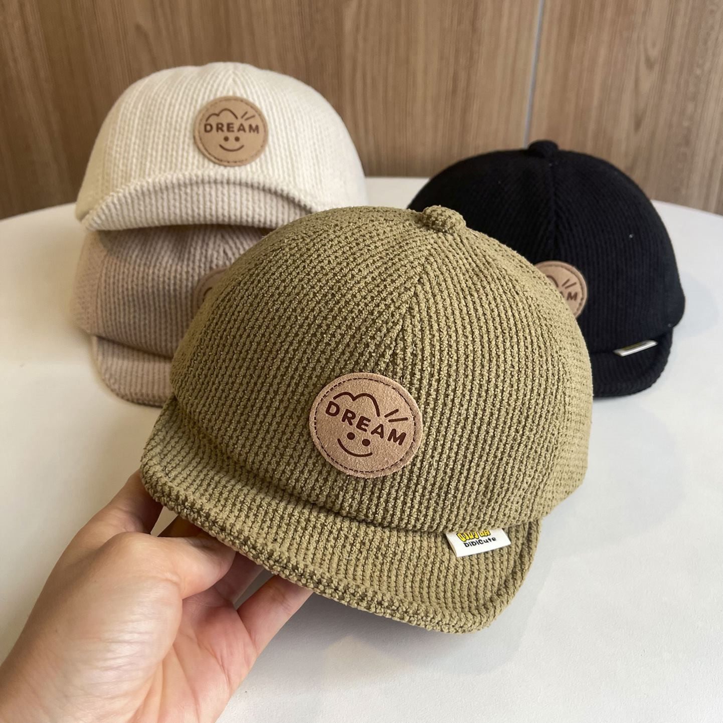 儿童帽子春秋冬季软檐韩版贴标棒球帽男女宝宝遮阳防晒百搭鸭舌帽