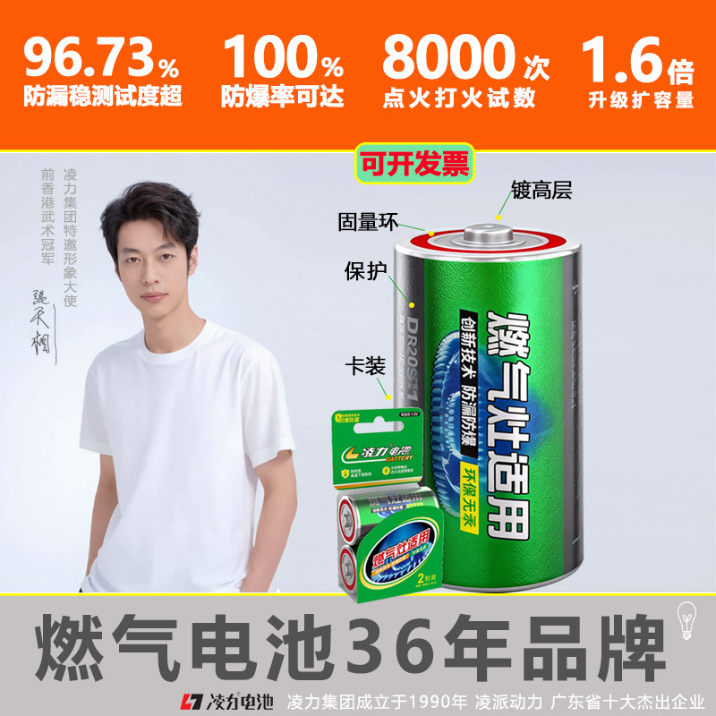 普通燃气灶专用通用电池1号燃气伴侣 凌力电池大号碳性大容量电池 扩容稳定电压 燃气灶煤气灶热水器 干电池