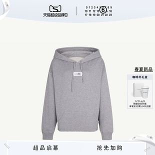 宽松连帽套头卫衣上衣情侣款 MM6数字logo标签长袖 衣服 春夏新品