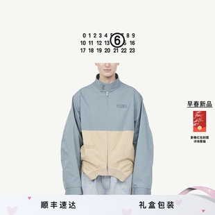 [早春新品]MM6数字logo拼接效果设计感休闲通勤拉链长袖外套上衣