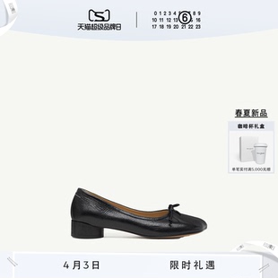 MM6苹果头蝴蝶结纯色简约休闲芭蕾舞鞋 低跟单鞋 女鞋 春夏新品