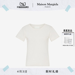 MaisonMargiela马吉拉四角缝线纯色圆领短袖 T恤上衣 春夏新品