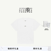 白T恤打底衫 MM6数字Logo标签休闲短袖 宽松情侣上衣衣服 6期免息