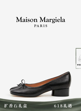 [12期免息]MaisonMargiela马吉拉Tabi浅口女羊皮高跟鞋黑色分趾鞋