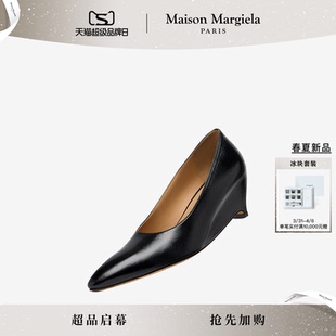 [春夏新品]MaisonMargiela马吉拉黑尖头通勤高跟皮鞋单鞋女5.5cm