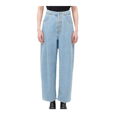 [12期免息]MM6排扣阔腿牛仔长裤