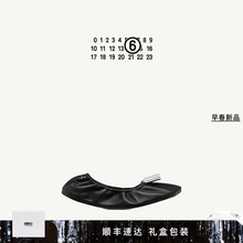 [早春新品]MM6日常休闲通勤黑色芭蕾舞鞋平底鞋单鞋皮鞋女