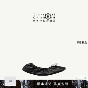 早春新品 皮鞋 MM6日常休闲通勤黑色芭蕾舞鞋 单鞋 女 平底鞋