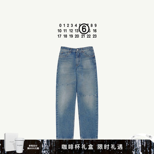 子 通勤休闲长裤 MM6经典 五袋不对称拼接效果直筒牛仔裤