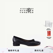 MM6苹果头蝴蝶结纯色简约休闲芭蕾舞鞋 子 鞋 低跟通勤单鞋 女皮鞋