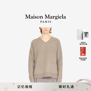 Maison Margiela马吉拉四角缝线V领毛衣针织衫上衣