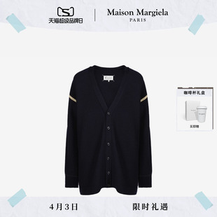Maison Margiela马吉拉肘部拼接设计V领针织开衫 上衣 24期免息