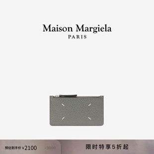 [尊享特惠]Maison Margiela马吉拉灰色四角缝线牛皮拉链长款钱包